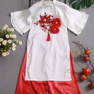 Áo dài lụa thiết kế( tú lựu