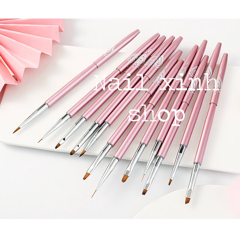 Set 12 cọ vẽ nail nghê thuật, phụ kiện nail cao cấp chuyên dụng nail salon , cọ vẻ gel hot 2020