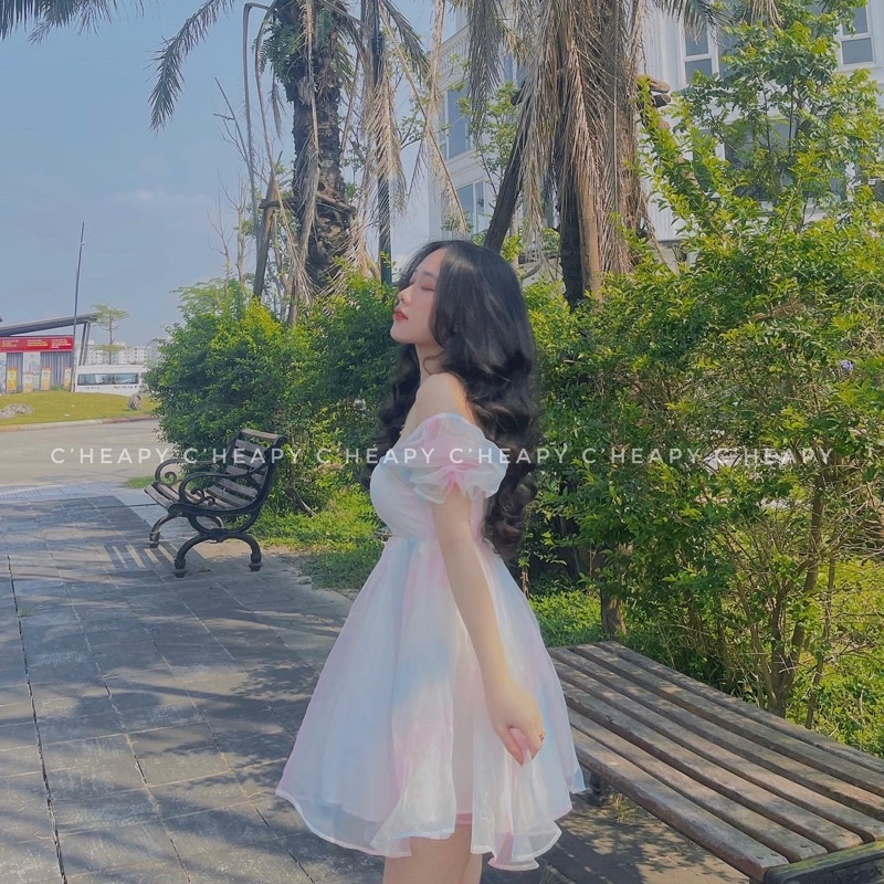 Đầm babydoll Rainbow công chúa 💓CHEAPY STORE 💓 FREESHIP💓 mặc dự tiệc, sinh nhật, kỉ yếu
