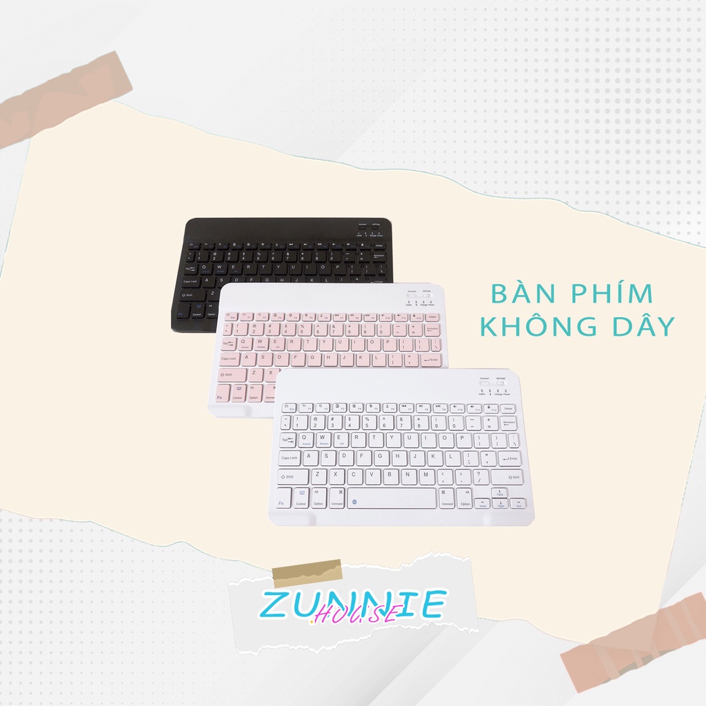 [Tặng kèm bộ sticker] Bàn phím Bluetooth không dây siêu mỏng hỗ trợ kết nối nhiều thiết bị IOS Android Windows