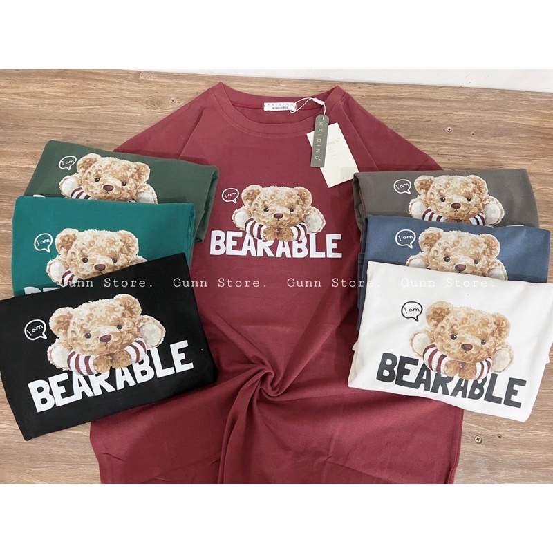 Áo Thun 3158 In Hình GẤU BEARABLE Form Rộng Unisex Chất Cotton Khô Loại 1, Thoáng Mát, Thấm Hút Mồ Hôi - GUNN