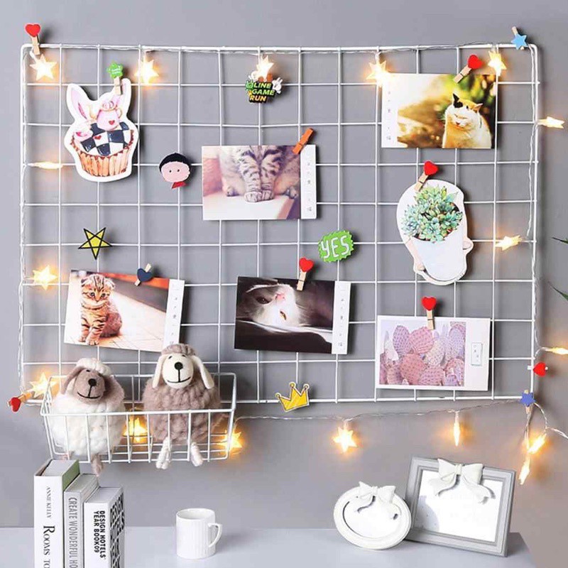 Tấm Lưới Lắp Ghép Kệ Tủ Tab Đầu Giường, Decor Phòng Ngủ Đa Năng (Tặng Kèm Chốt)
