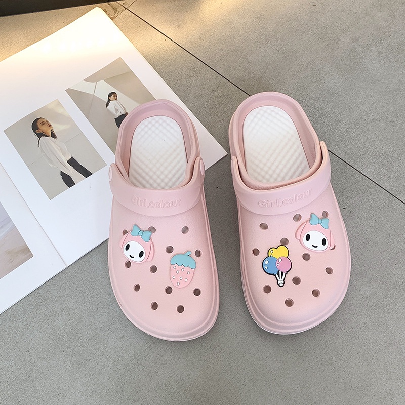 Dép Sandal Đục Lỗ Đế Dày Thời Trang Mùa Hè Dễ Thương Cho Nữ Hq023