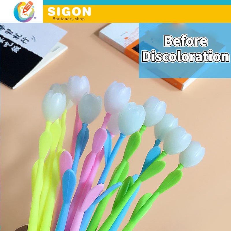 Bút Gel Hình Hoa Hồng Thay Đổi Màu Sắc Sáng Tạo Phù Hợp Cho Trường Học / Văn Phòng