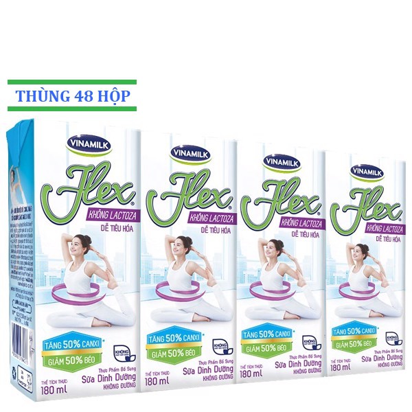 Sữa Vinamilk Flex không đường 180ml Thùng 48 hộp