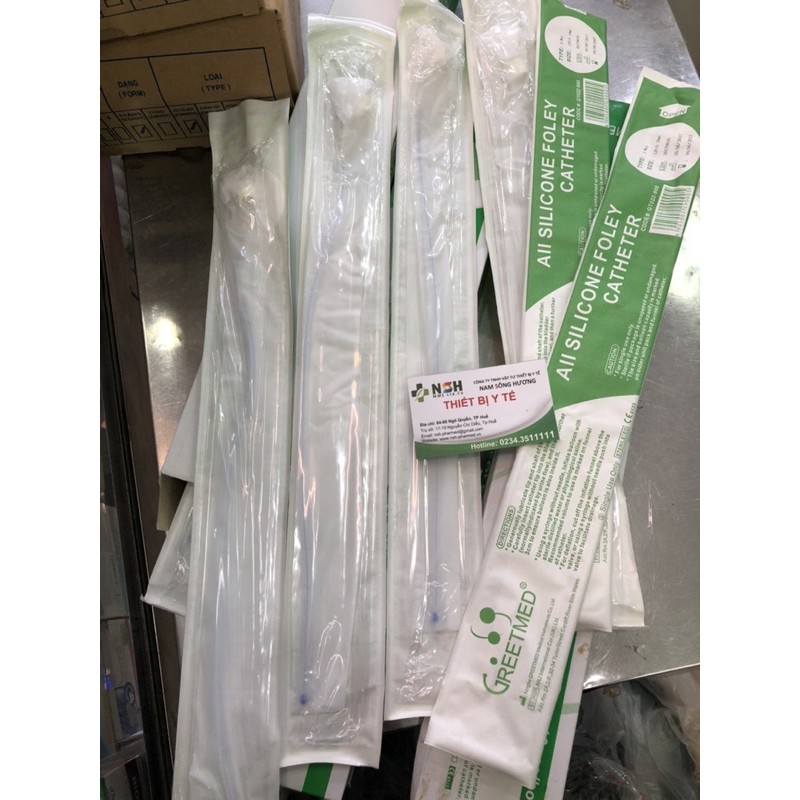 ỐNG DÂY THÔNG TIỂU XÔNG TIỂU SONDE FOLEY TIỂU 2 NHÁNH SILICONE ĐỂ DÀI NGÀY Foley catheter 100% silicon ĐỦ SIZE