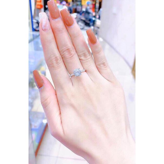 Nhẫn nữ bạc ta đá chủ 8ly sáng đẹp _bạc kim hưng