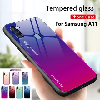 Ốp lưng samsung galaxy a11 a21s m30s m21 a51 a71 a10s a20s màu gradient kính cường lực bảo vệ vỏ điện thoại vỏ bảo vệ thời trang cứng chống sốc vỏ bảo vệ mặt sau