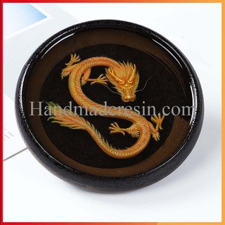 Sticker Rồng Vàng 3D Đổ Bể Cá Resin