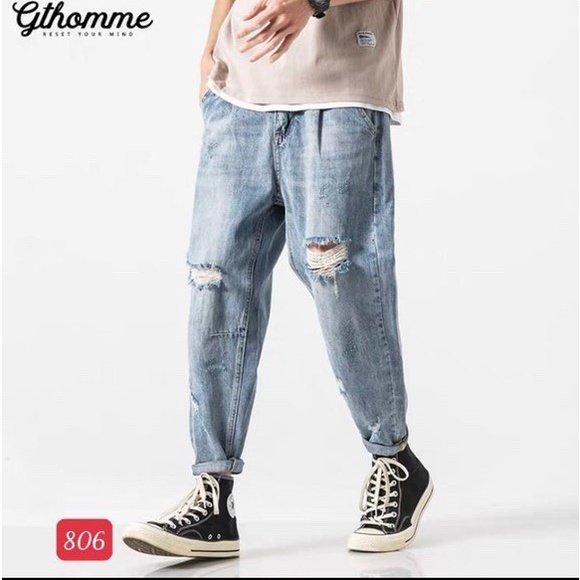 Quần baggy nam rách from suông,rộng cao cấp -phong cách hàn quốc hottrend Lady-Hn Store88 ms 806