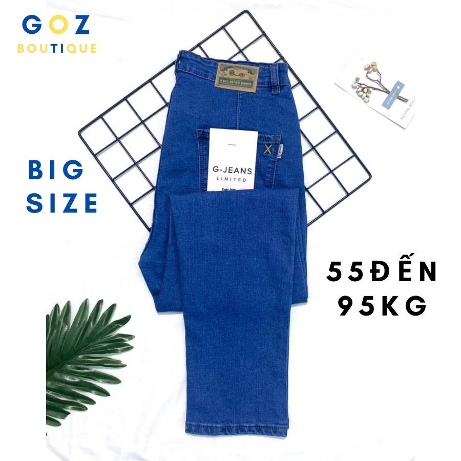 Quần jean nữ lưng cao bigsize từ 50-95kg G-JEANS vải jean co giãn tốt ,quần bò cạp cao size đại ống ôm hơi đứng | BigBuy360 - bigbuy360.vn