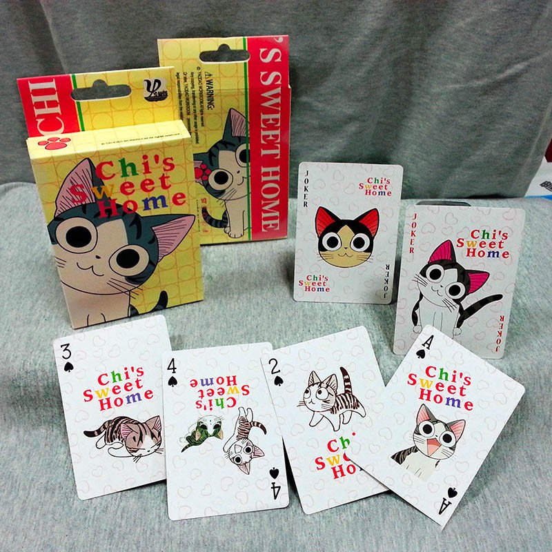 Bộ bài Tây anime MÈO PHÔ MAI Chi's Sweet Home Mái Ấm Của Mèo Chi, bộ Tú 54 lá in hình anime manga dễ thươn