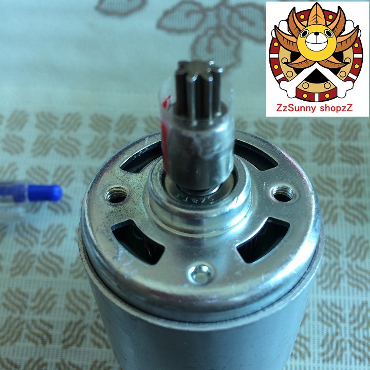 Motor 775 12V-18V FNT 18600 RPM thay khoan pin kèm bánh răng