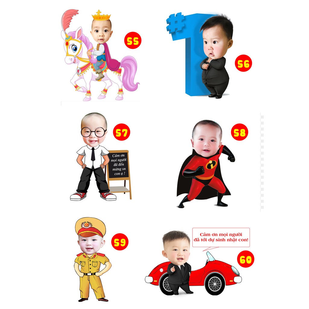 Chibi thiết kế (20cm-60cm) tiệc thôi nôi, trang trí sinh nhật INBOX CHỌN MẪU Ạ