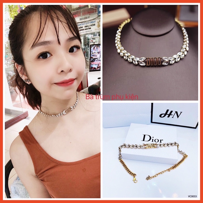 vòng cổ dior đá