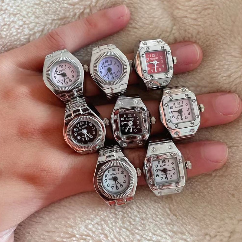 Đồng hồ đeo tay mặt tròn mini co giãn thời trang Hàn Quốc