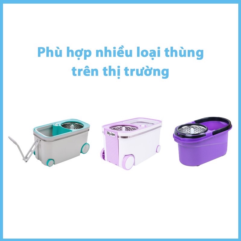Cây lau nhà đơn MyJae sợi Microfiber xoay 360 độ phù hợp nhiều loại thùng lau - hàng chính hãng