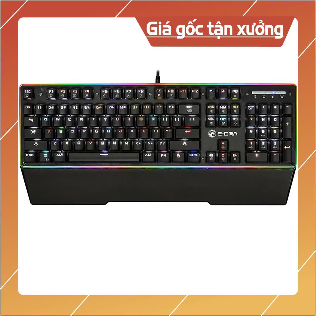 Bàn phím cơ Edra EK308 Led RGB - Kê tay - Blue switch - Led viền - Chống nước - BH 24 tháng [Được Xem Hàng]