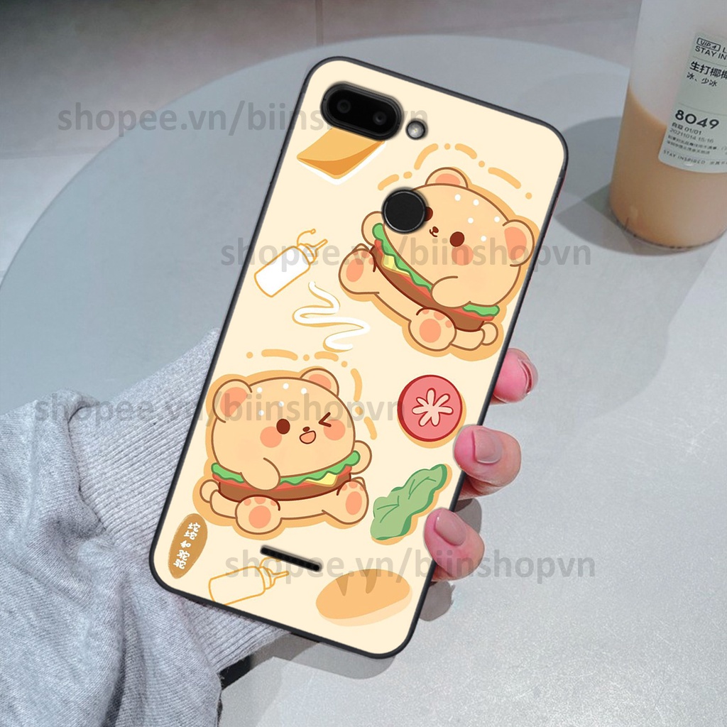 Ốp Xiaomi Redmi 6 in hình gấu chocolate kẹo ngọt siêu đẹp siêu xinh