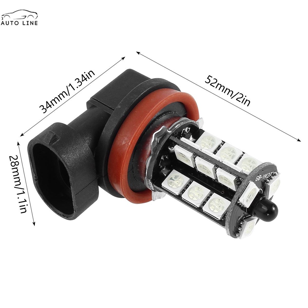 2 Đèn Pha Chống Sương Mù 27 LED H8 / H11 RGB Kèm Điều Khiển Từ Xa SHOPCYC3542
