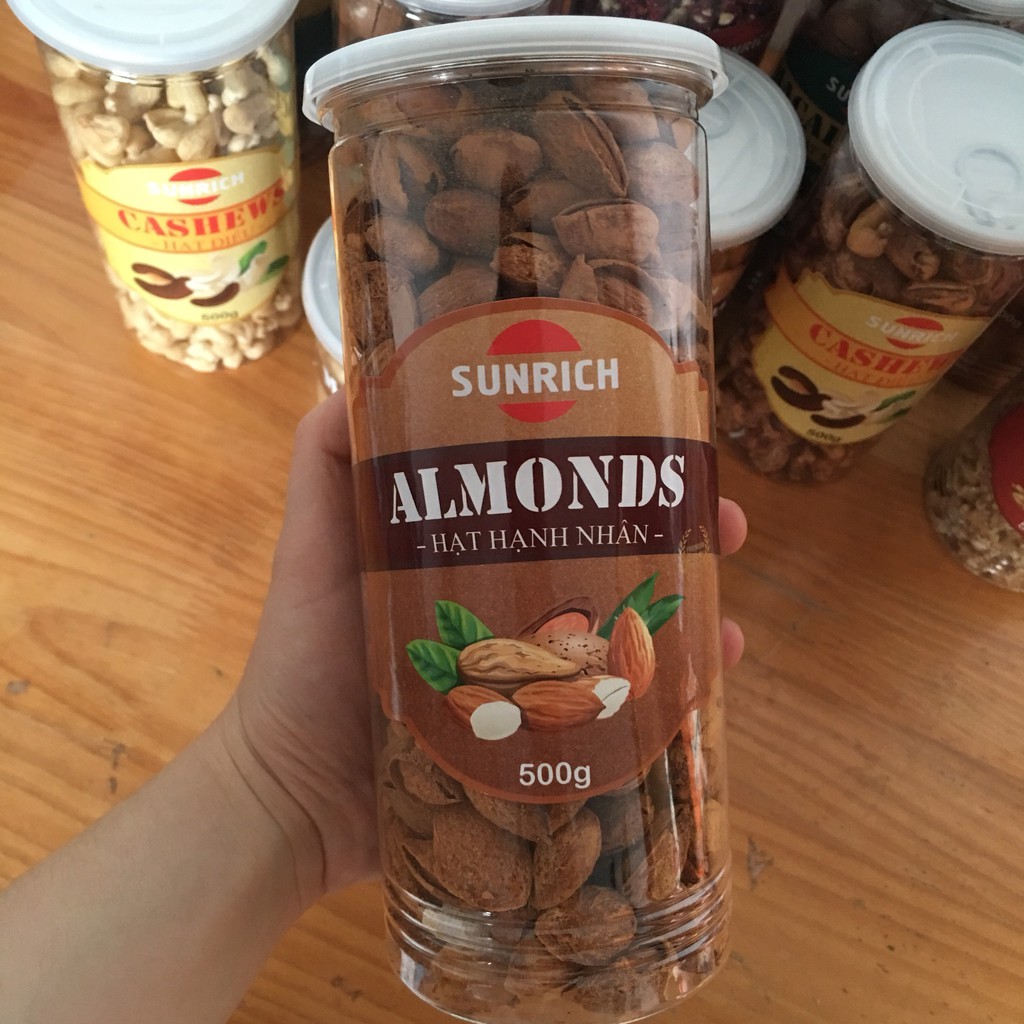 [SUNRICH] 500G HẠNH NHÂN RANG BƠ MỎNG VỎ ĐÓNG HỘP THƠM NGON, BỔ SUNG DINH DƯỠNG,  QUÀ TẶNG TỪ THIÊN NHIÊN NGUYÊN | BigBuy360 - bigbuy360.vn