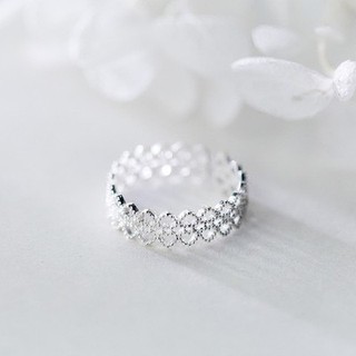 S925 silver hypoallergenic Japanese and Korean version open ring small fresh lace ring