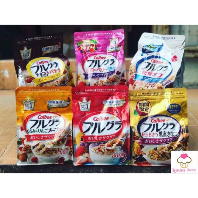 [HSD 07/2022] Ngũ cốc Calbee ăn kiêng giảm cân Nhật Bản với đủ vị ngon tuyệt- mix hoa quả trái cây sữa