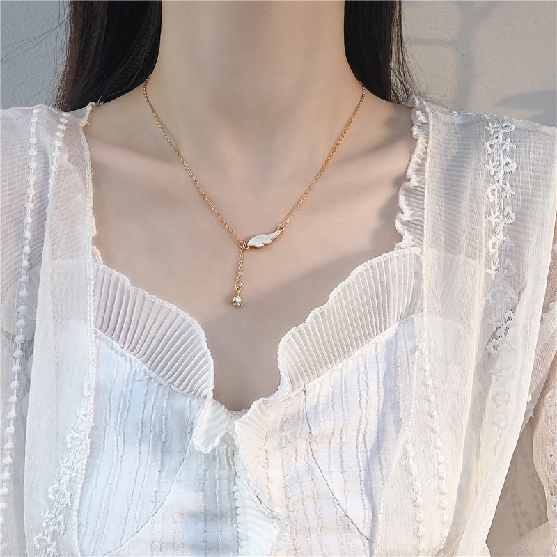 Dây chuyền mặt cánh chiếc lá treo dài vòng cổ nữ Trang Sức SG
