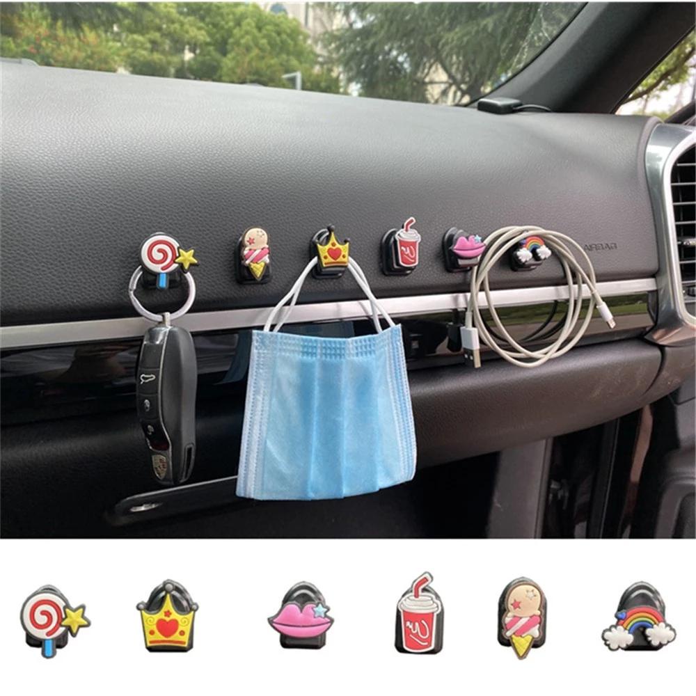 DARNELL Móc Treo Đồ Mini Dán Xe Hơi Thiết Kế Dễ Thương Sáng Tạo