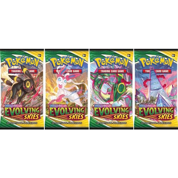 Hộp 36 Gói Thẻ Pokemon TCG Sword &amp; Shield  Evolving Skies Chính Hãng Nguyên Seal Mới 100%