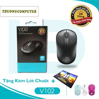[Tặng kèm pin + miếng lót chuột] Chuột không dây Wireless FD V102 - Chính hãng bảo hành 24 tháng