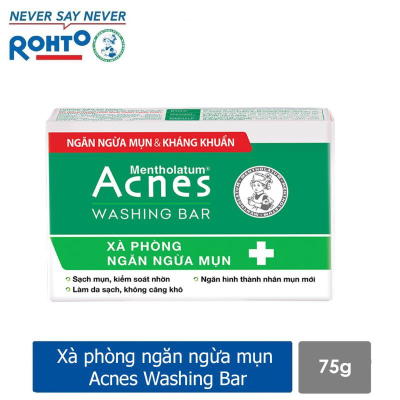 Acnes Washing Bar – Xà phòng kháng khuẩn và ngăn ngừa mụn (Mụn Lưng, Cổ Ngực và Mặt)