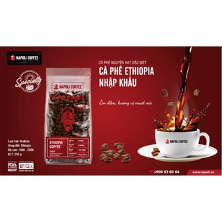 Cà Phê Arabica Ethiopia Napoli coffee Rang Nguyên Hạt - Dùng Pha Máy Hoặc Phin Cao Cấp 250g/túi