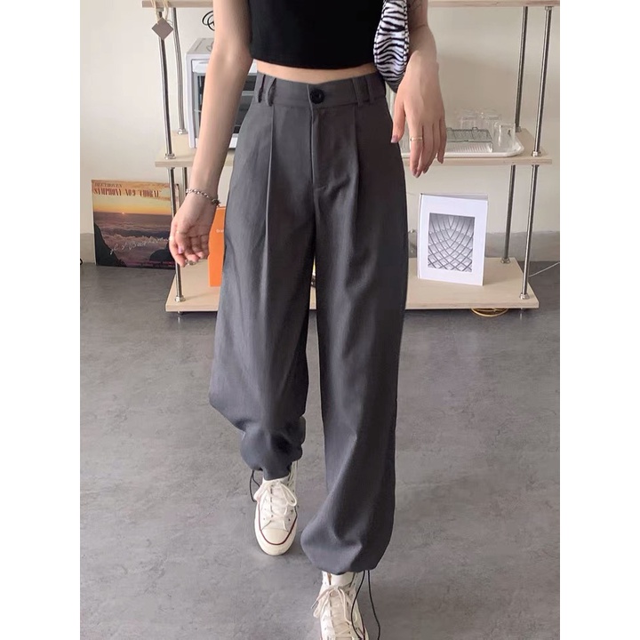 Quần dài ống rộng ulzzang bo dây gấu