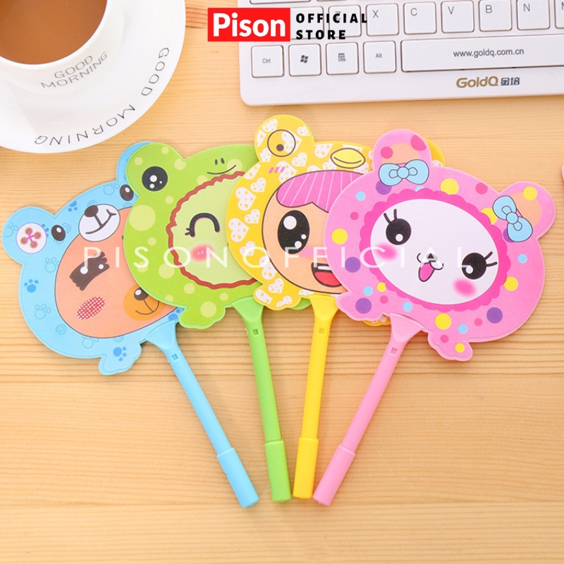 Bút quạt mực bi hình Thú mặt xinh Pison mực xanh ngòi viết 0.7mm - SP0235 - 1 cái