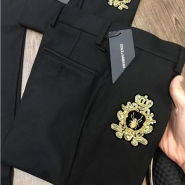 Quần âu nam đen thêu họa tiết con ong, vải không nhăn, không xù | BigBuy360 - bigbuy360.vn