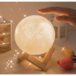 ✨✨ Đèn Ngủ Mặt Trăng 3D trang trí bàn làm việc dùng PIN tiện dụng