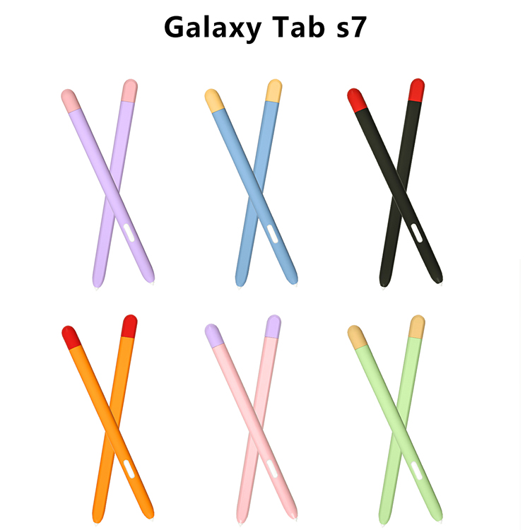 Vỏ bọc bút bằng silicon mềm màu tương phản cho S-Pen Samsung Galaxy Tab S7 plus S6 Lite S7 FE