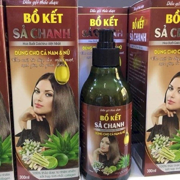 Dầu gội bồ kết sả chanh 300ml - dầu gội tốt cả nam nữ đều dùng được