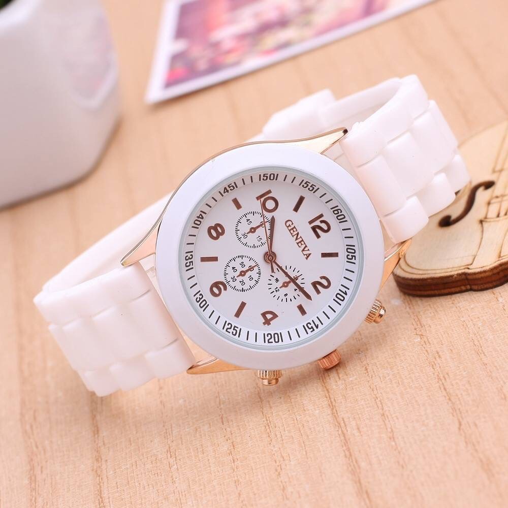 (Sale off 70%) Đồng Hồ NỮ GENEVA dây nhựa dẻo, bảo hành 6 tháng, chất lượng cao.