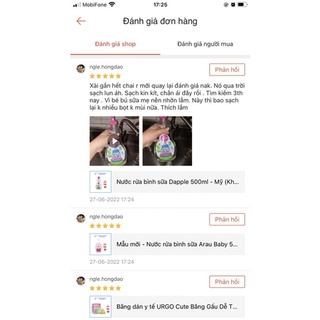 Nước rửa bình sữa Dapple 500ml - Mỹ (Không mùi date 2028)