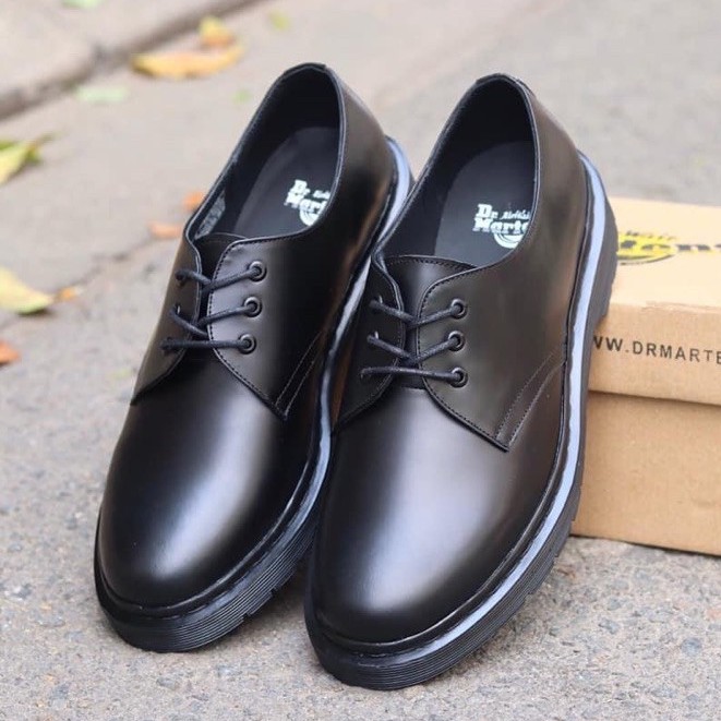 Giày Da Bò 1461 2020 Full Black .Giày Dr.Martens Thailand Chính Hãng(1461.F.Black)