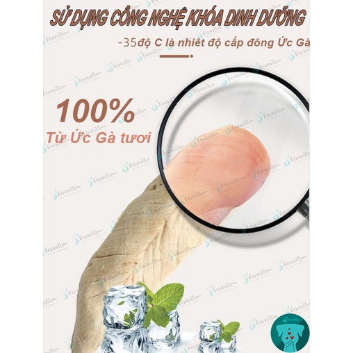 Thùng Đồ Khô Sấy Lạnh Cho Chó Mèo JFamille, Snack Ăn Kèm Giàu Dinh Dưỡng, Dễ Tiiêu Hóa, Lông Óng Mượt. JF184