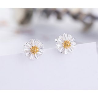 Bông tai bạc thái hoa cúc 124 dễ
