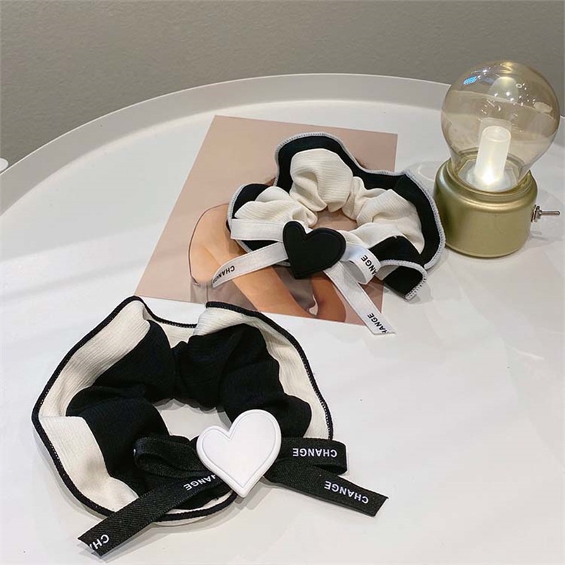 Dây buộc tóc hình nơ màu đen cỡ lớn phong cách cổ điển thanh lịch