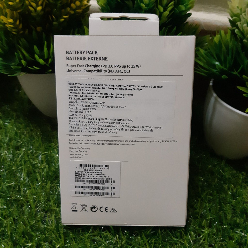 Sạc Dự Phòng 25W Samsung EB-P3300X 10.000mAh Chính Hãng, Nguyên Seal, Bảo Hành Hãng (Up to 25W Super Fast Charging)