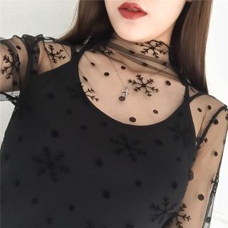 MS113 Áo lưới tiểu thư dài tay