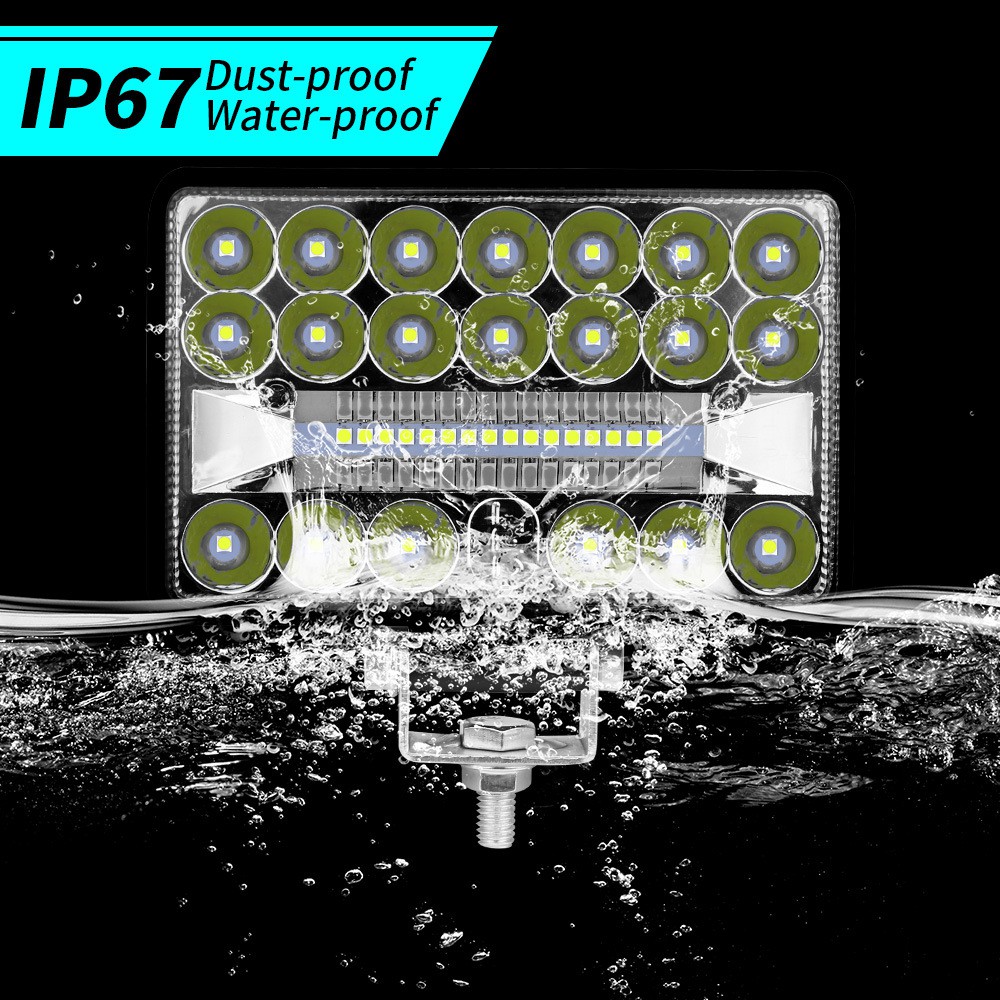 Đèn Led Làm Việc Vuông 4 Inch 4x4 108w 36led 12v 24v Dành Cho Ô Tô Xe Tải