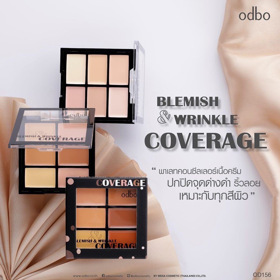 Bảng Kem Che Khuyết Điểm Mụn Và Hiệu Chỉnh Màu Da Tông Sáng Odbo Blemish &amp; Wrinkle Coverage OD156 No.03