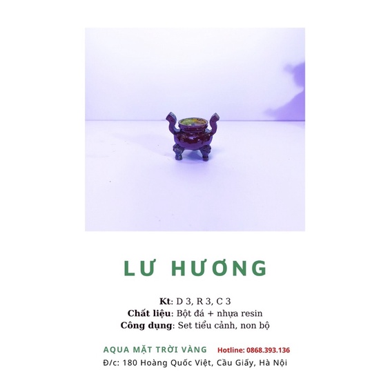 Lư hương mini - mô hình, phụ kiện trang trí tiểu cảnh, hồ cá